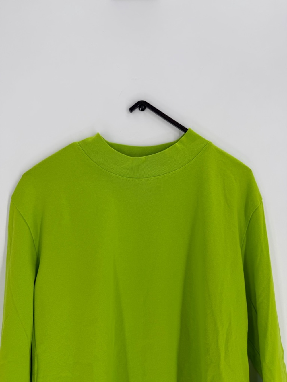 Cos Bright Green Long Sleeved Mock Neck T-Shirt Sweater Top